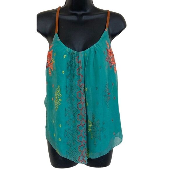 Twelfth Street by Cynthia Vincent Anthropology Silk Camisole BOHO - Picture 1 of 5